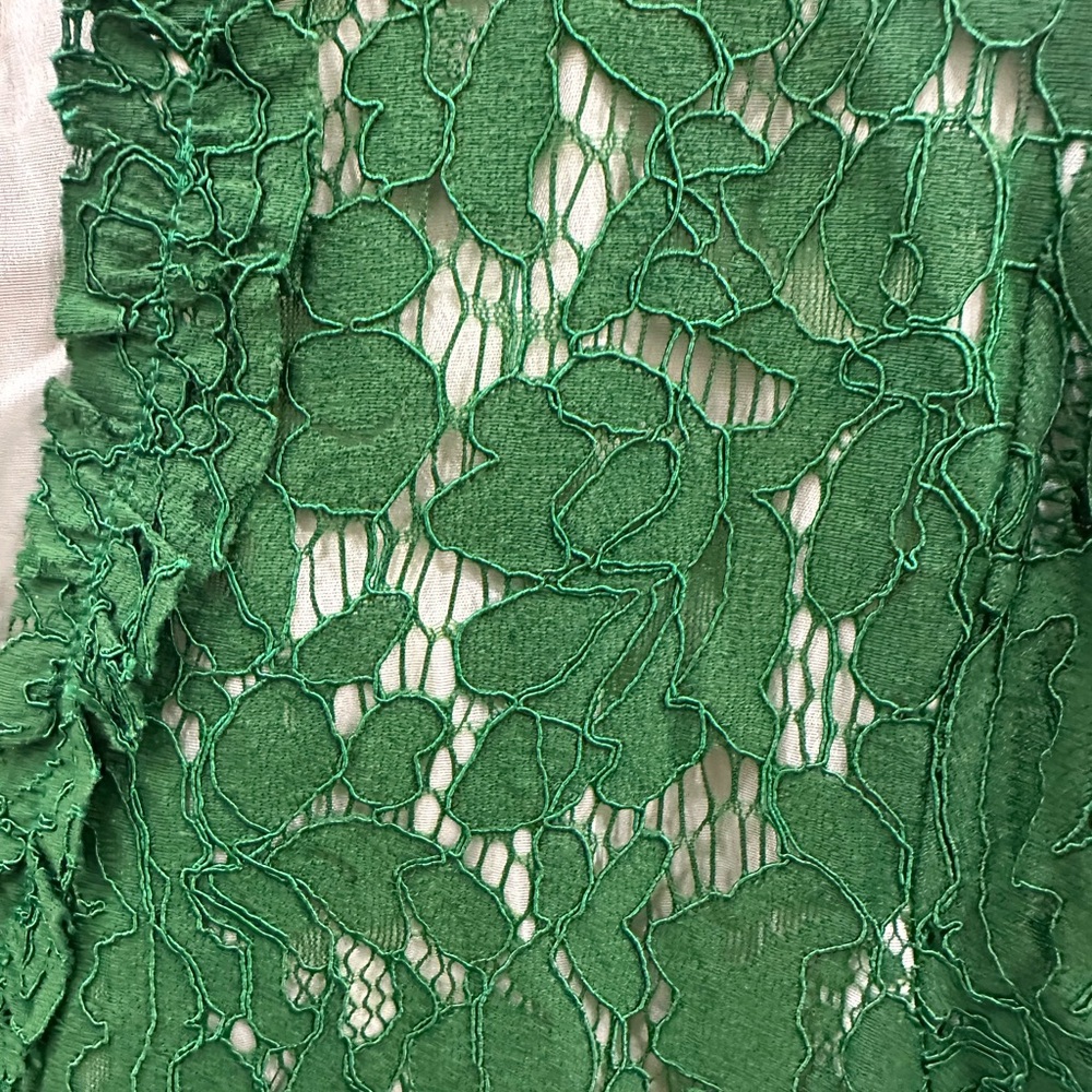 Gucci Emerald Lace Dress with Red Accents - Picture 14 of 16
